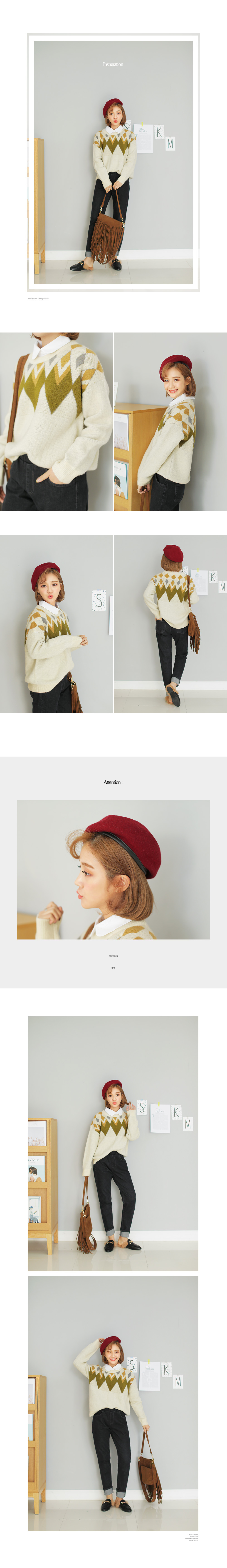 ダイヤモチーフレトロニットプルオーバー・全2色 | DHOLIC | 詳細画像2