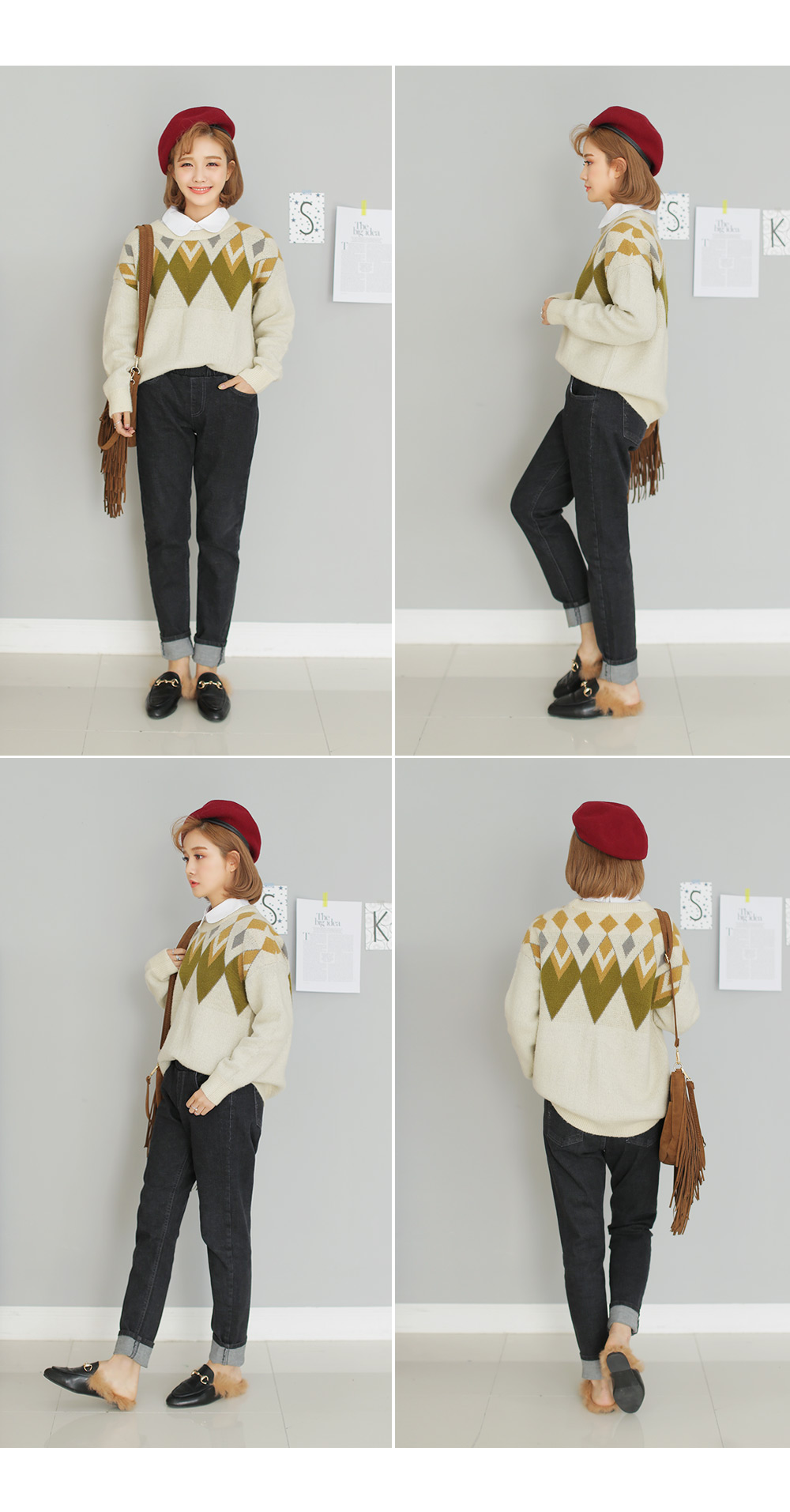 ダイヤモチーフレトロニットプルオーバー・全2色 | DHOLIC | 詳細画像8