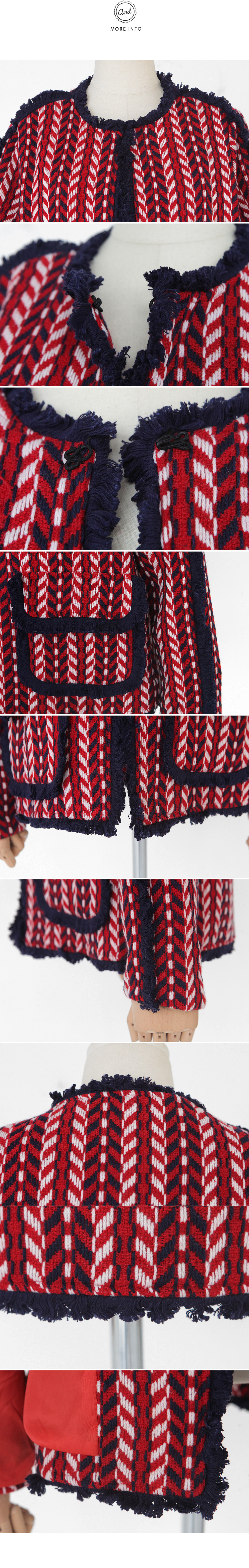 ヘリンボーンパターンフリンジジャケット・全2色 | DHOLIC | 詳細画像14