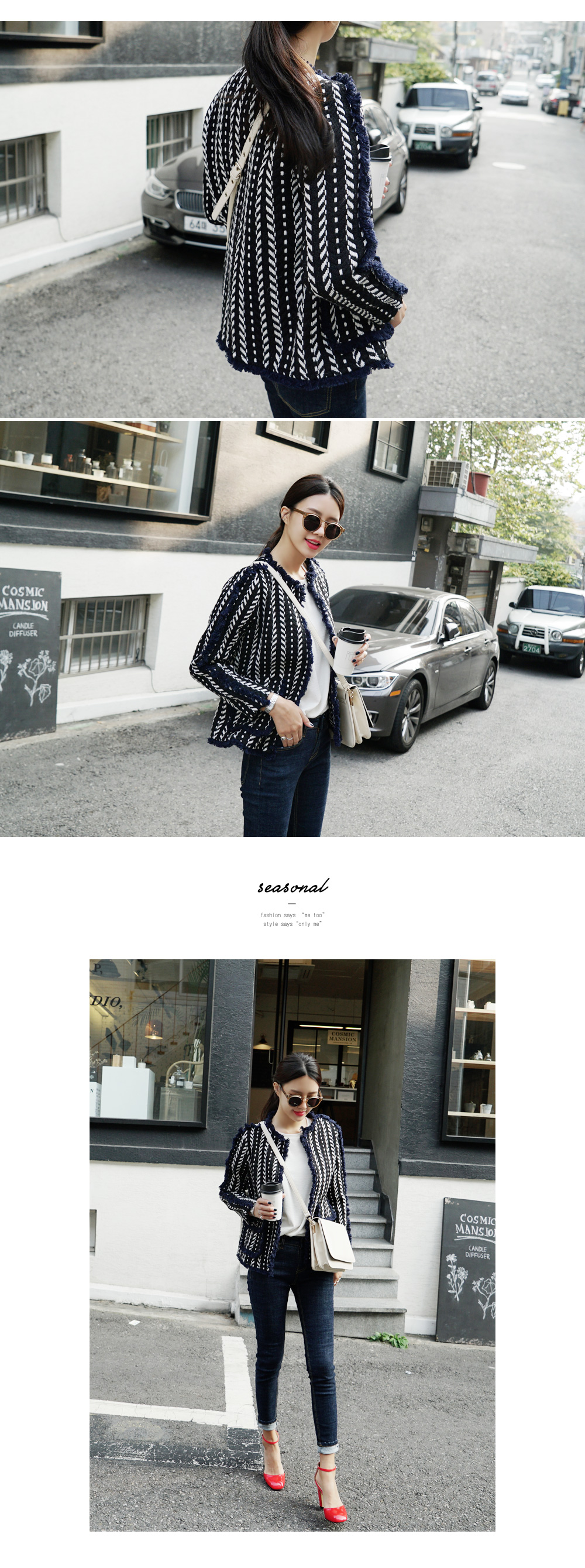 ヘリンボーンパターンフリンジジャケット・全2色 | DHOLIC | 詳細画像11