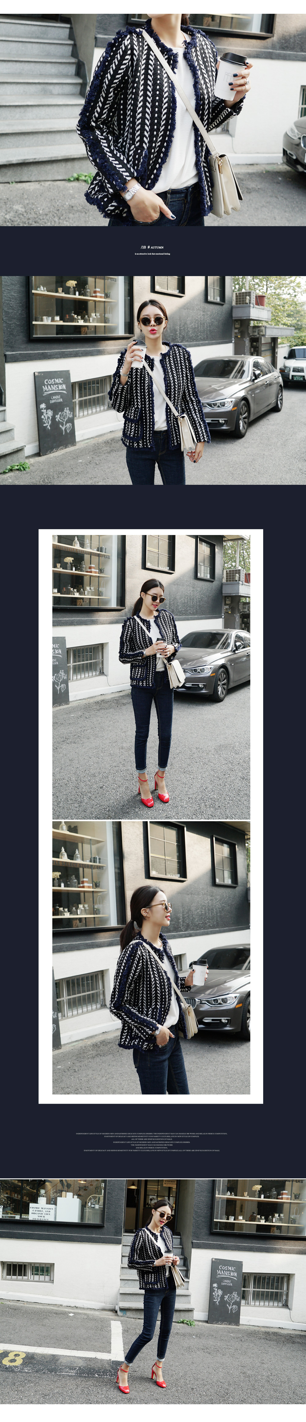 ヘリンボーンパターンフリンジジャケット・全2色 | DHOLIC | 詳細画像10