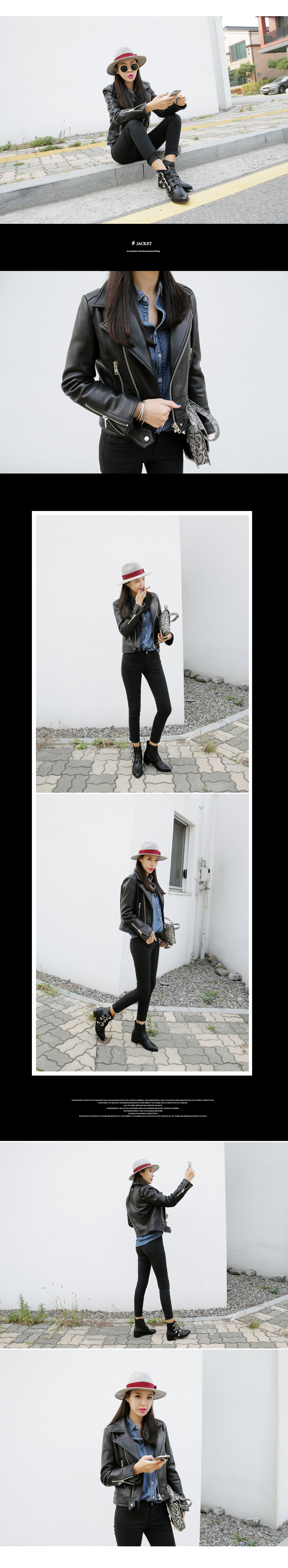 レザーライダースジャケット・全3色 | DHOLIC | 詳細画像2