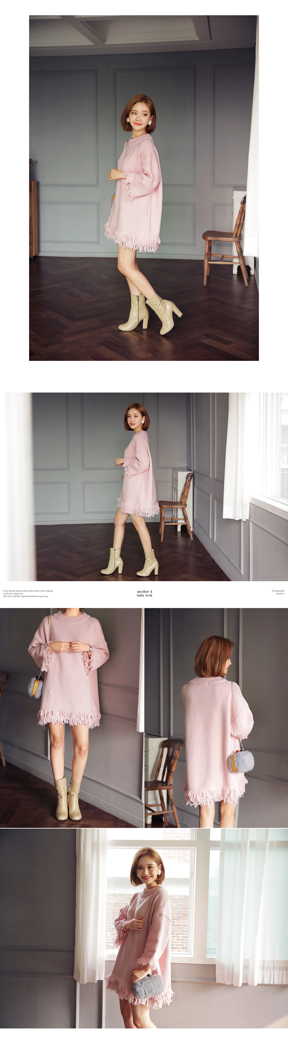 ルーズフィットフリンジミニワンピース・全3色 | DHOLIC | 詳細画像4