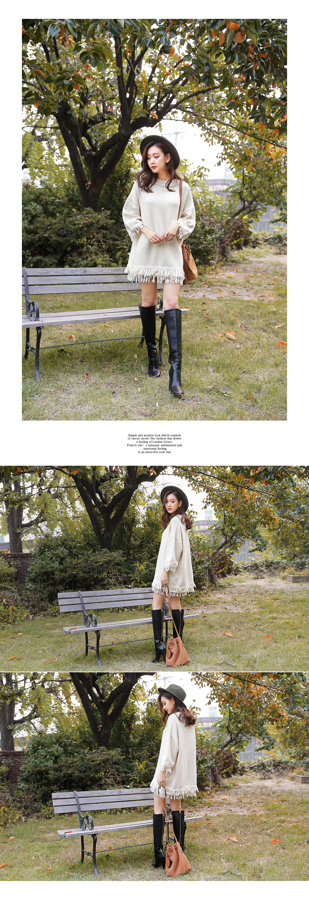 ルーズフィットフリンジミニワンピース・全3色 | DHOLIC | 詳細画像6