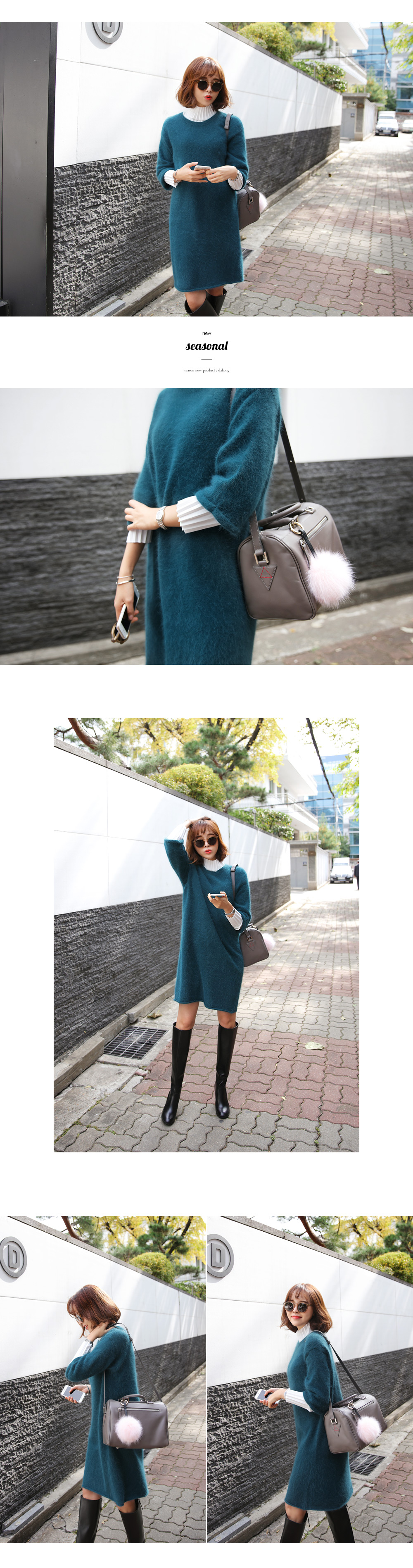 <font color=red><b>**雑誌Scawaii!11月号/Ray11月号掲載**</b></font>ロールアップヘムアンゴラ混ニットワンピース・全5色 | DHOLIC | 詳細画像2