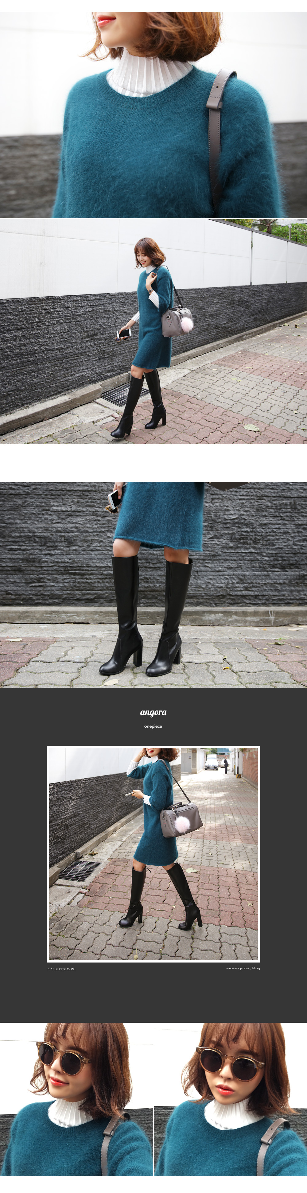 <font color=red><b>**雑誌Scawaii!11月号/Ray11月号掲載**</b></font>ロールアップヘムアンゴラ混ニットワンピース・全5色 | DHOLIC | 詳細画像3