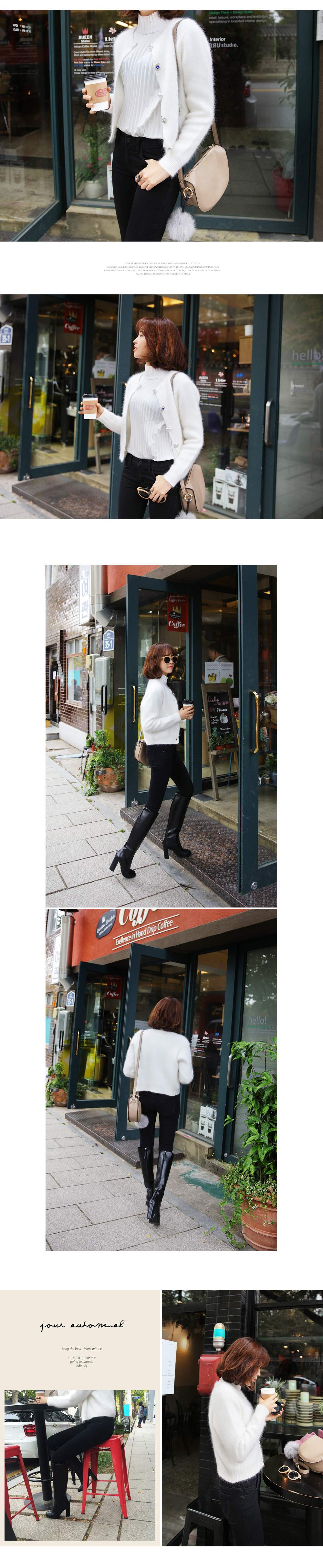 アンゴラ混ジュエルボタンニットカーディガン・全3色 | DHOLIC | 詳細画像6