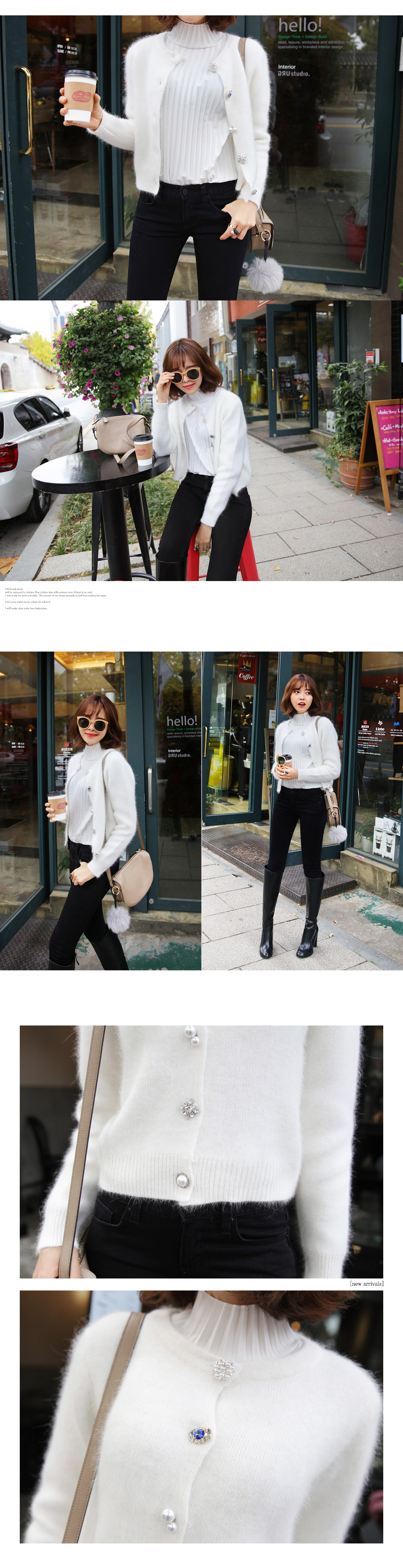 アンゴラ混ジュエルボタンニットカーディガン・全3色 | DHOLIC | 詳細画像8