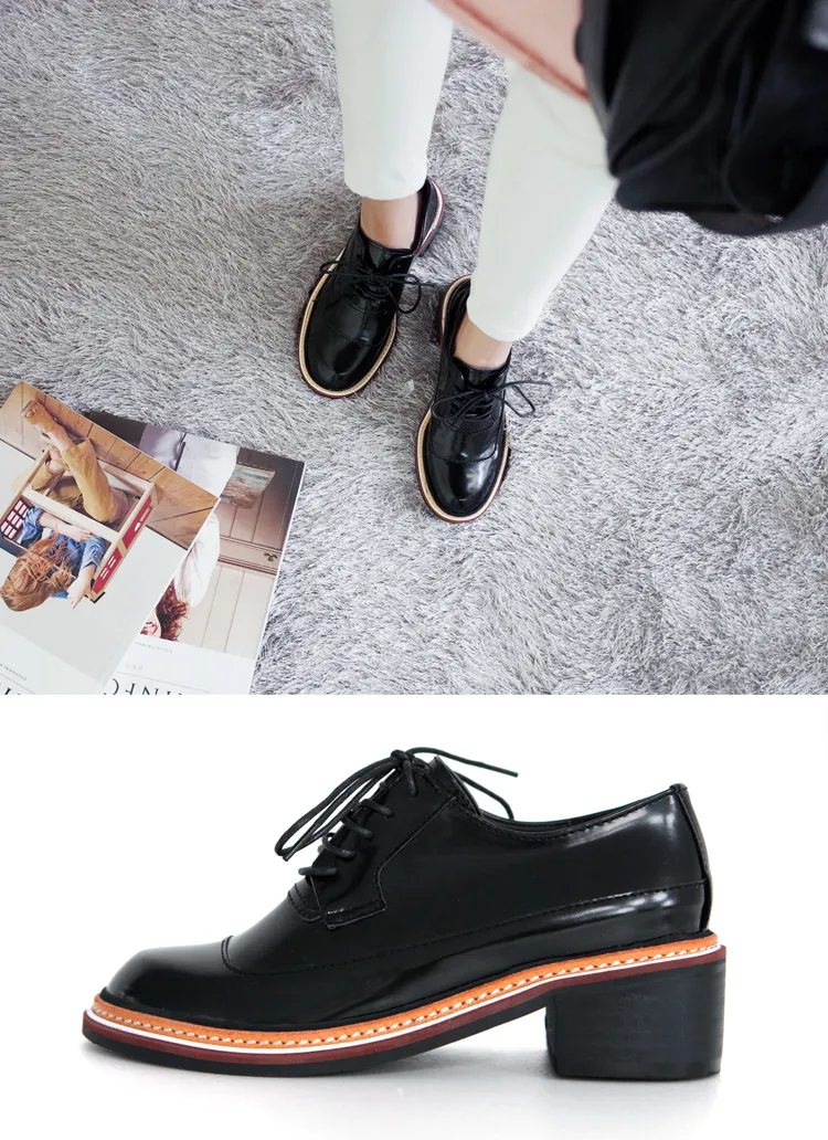 配色カラーオックスフォードミドルシューズ・全1色 | DHOLIC | 詳細画像1