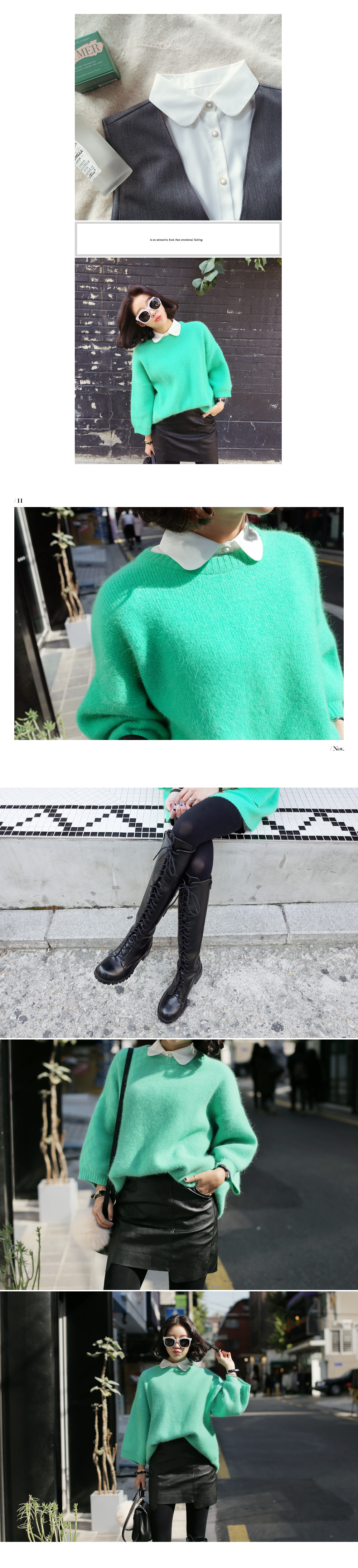 ワイドスリーブアンゴラ混ニットプルオーバー・全3色 | DHOLIC | 詳細画像7