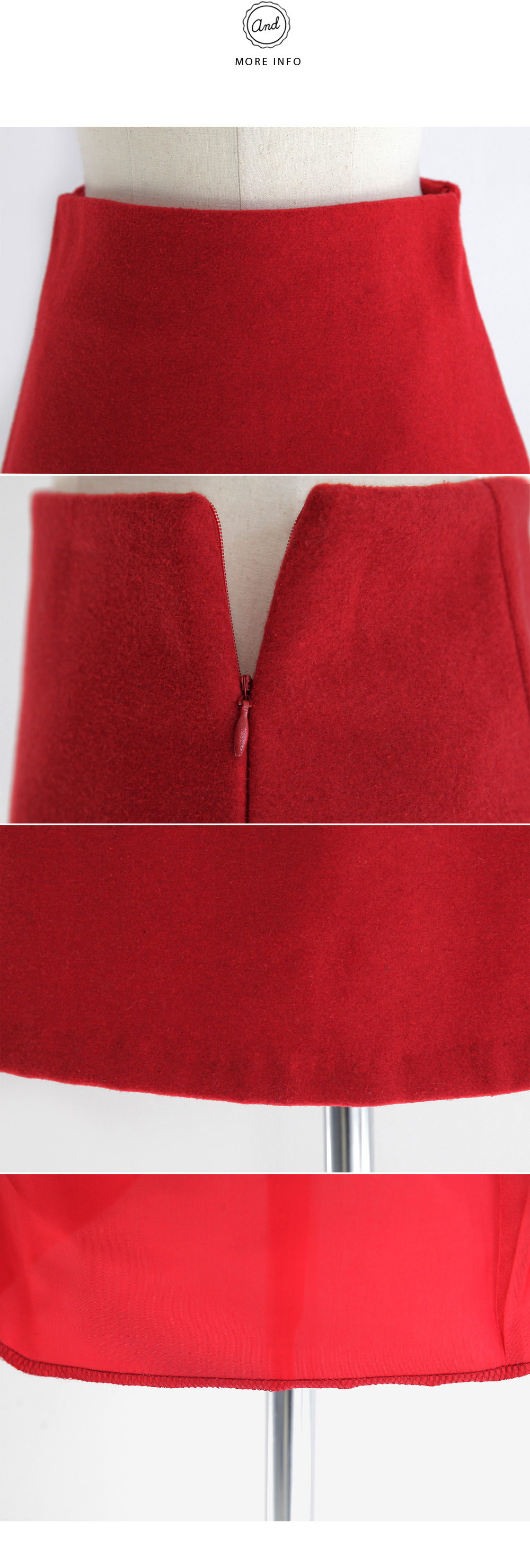 <font color=red><b>＊『王様のブランチ』で着用＊</b></font>ウール混Aラインミニスカート・全4色 | DHOLIC | 詳細画像13