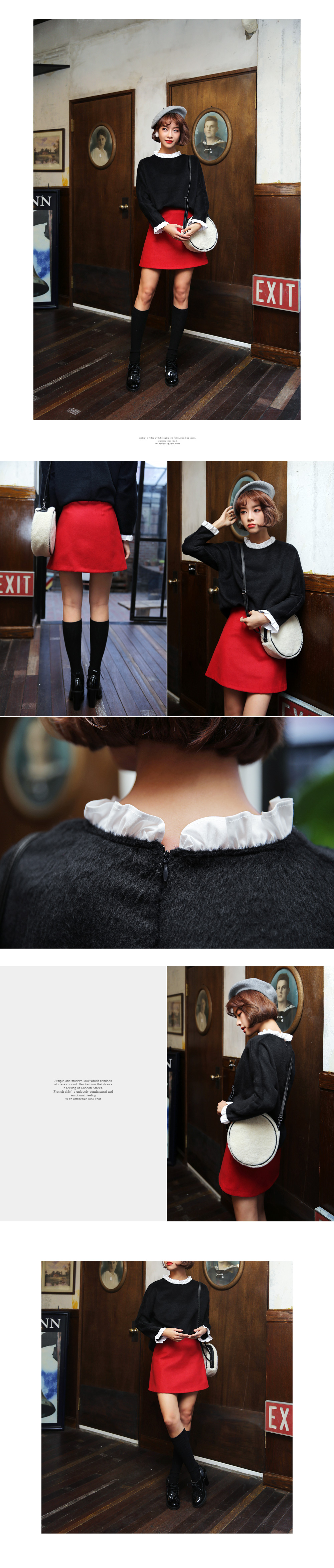 <font color=red><b>＊『王様のブランチ』で着用＊</b></font>ウール混Aラインミニスカート・全4色 | DHOLIC | 詳細画像4