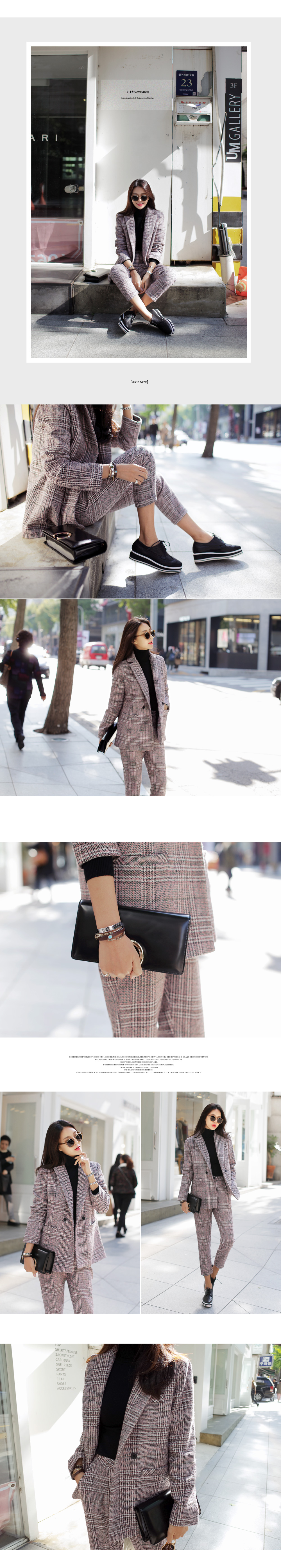 グレンチェックハイウエストスリムスラックス・全2色 | DHOLIC | 詳細画像2