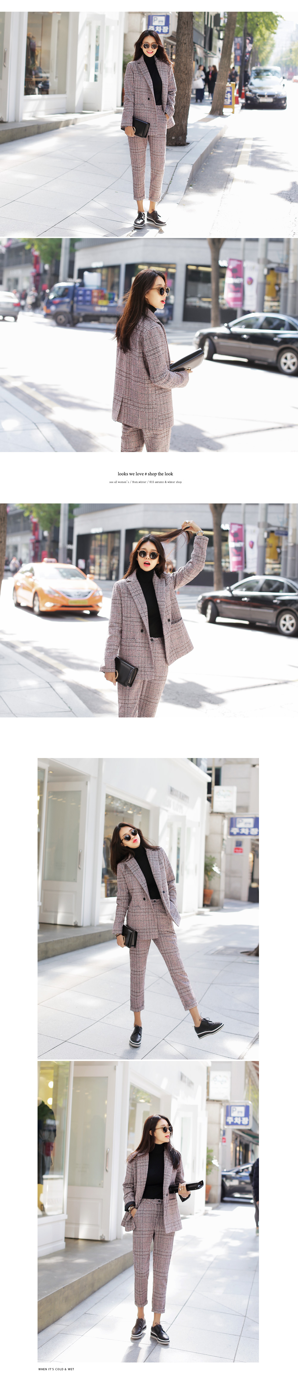 グレンチェックハイウエストスリムスラックス・全2色 | DHOLIC | 詳細画像3