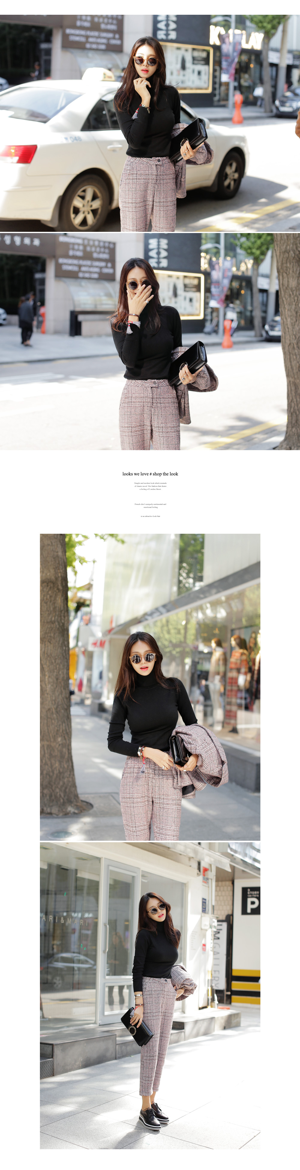 グレンチェックハイウエストスリムスラックス・全2色 | DHOLIC | 詳細画像7