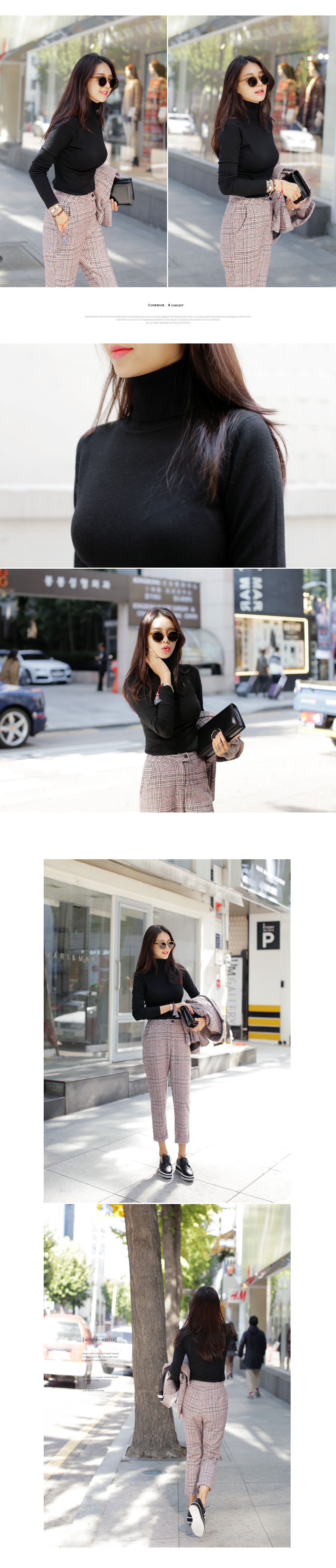 グレンチェックハイウエストスリムスラックス・全2色 | DHOLIC | 詳細画像8