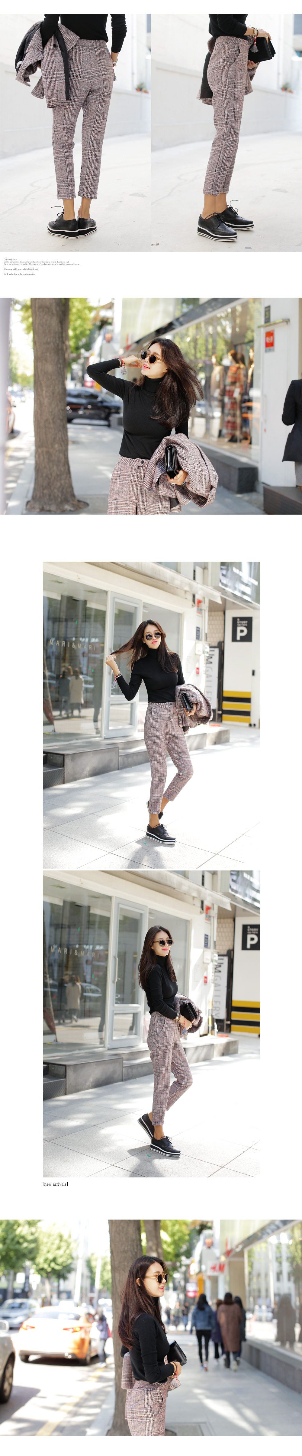 グレンチェックハイウエストスリムスラックス・全2色 | DHOLIC | 詳細画像10