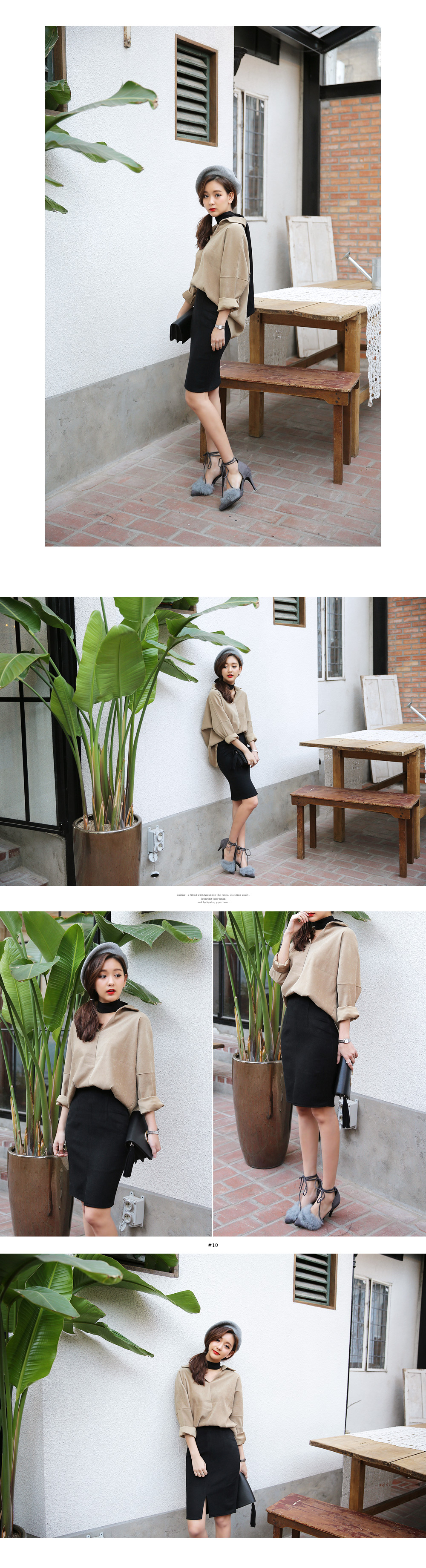 ベルベッド調リボンタイSETブラウス・全2色 | DHOLIC | 詳細画像4