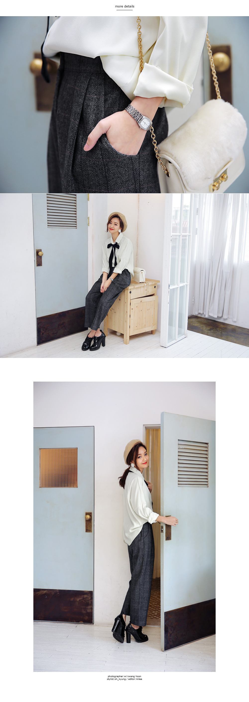 ベルベッド調リボンタイSETブラウス・全2色 | DHOLIC | 詳細画像6