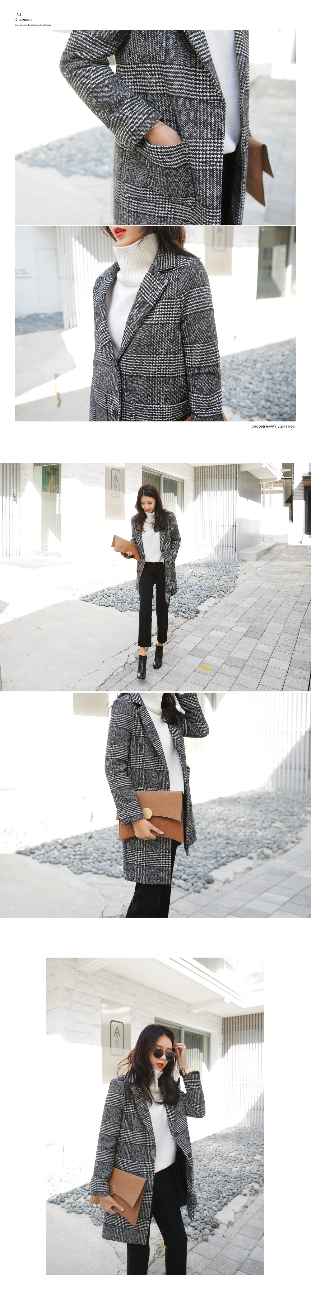クラシックチェックロングコート・全2色 | DHOLIC | 詳細画像6