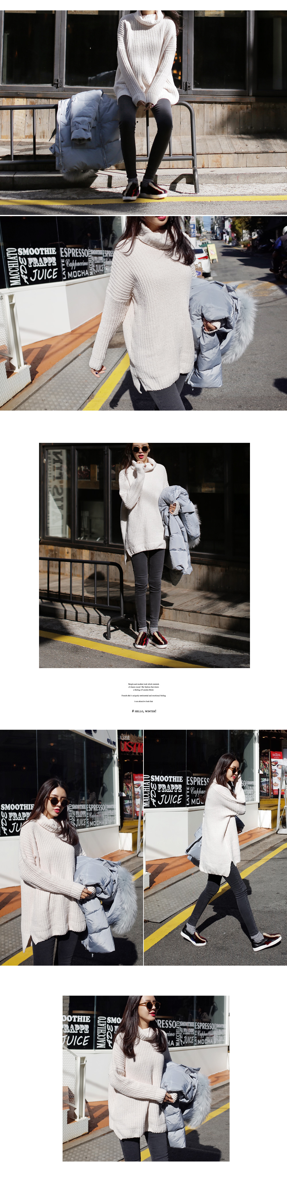 タートルネックロングニットプルオーバー・全3色 | DHOLIC | 詳細画像6