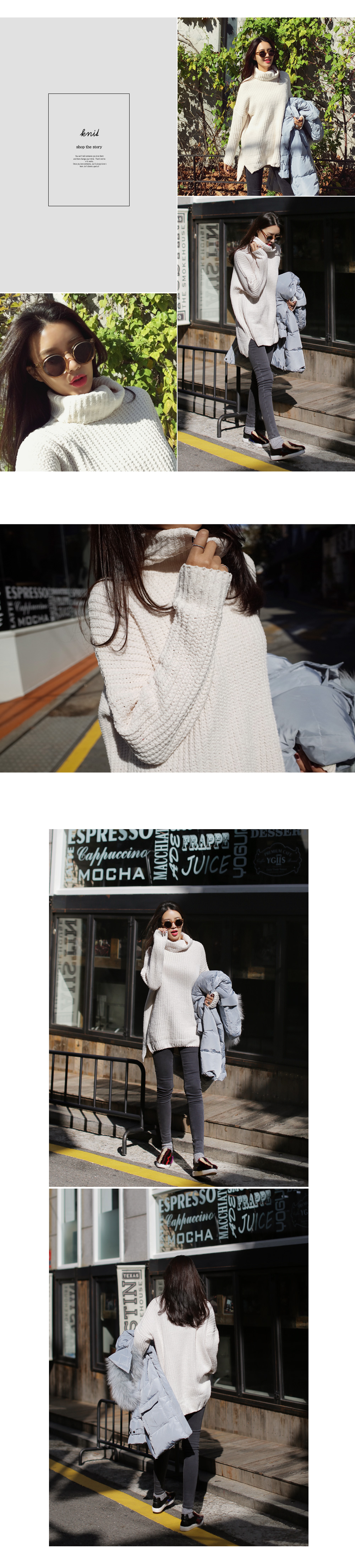 タートルネックロングニットプルオーバー・全3色 | DHOLIC | 詳細画像10