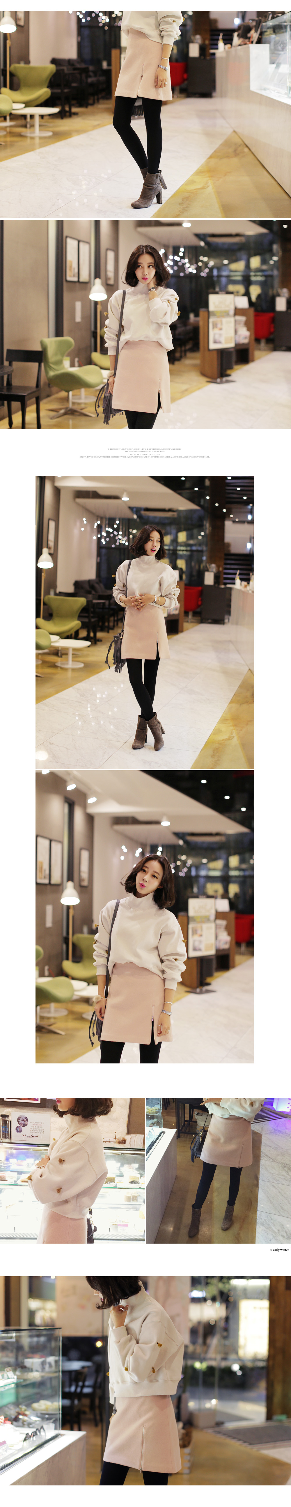 パステルカラーサイドジップスカート・全4色 | DHOLIC | 詳細画像4