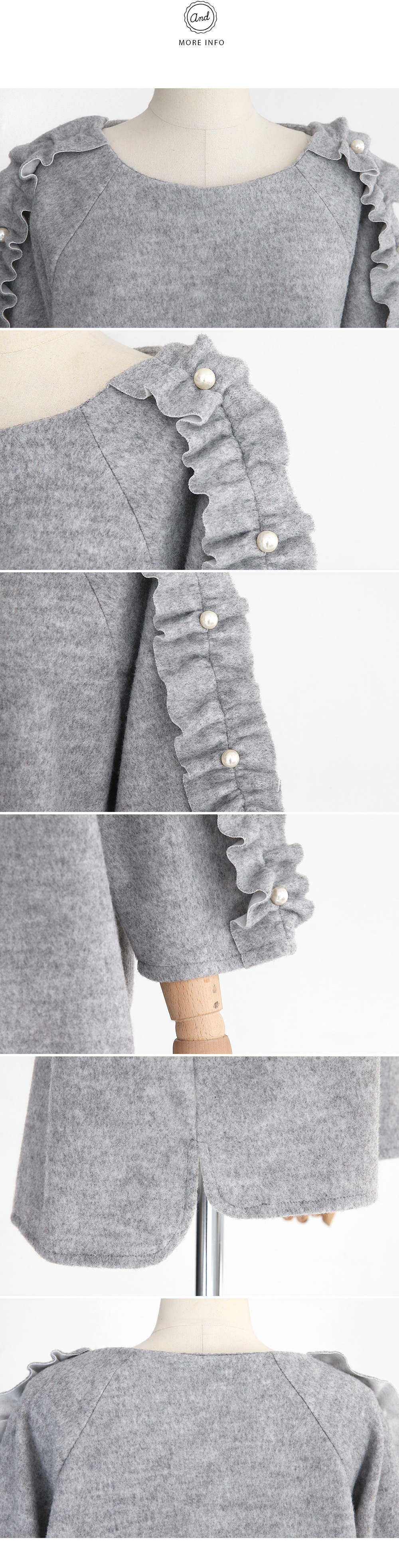 <font color=red><b>**雑誌sweet2月号掲載**</b></font>フリル&パールポイントクルーネックプルオーバー・全3色 | DHOLIC | 詳細画像7