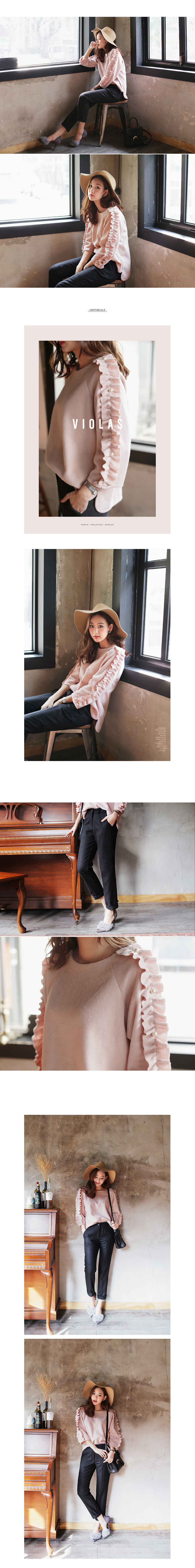 <font color=red><b>**雑誌sweet2月号掲載**</b></font>フリル&パールポイントクルーネックプルオーバー・全3色 | DHOLIC | 詳細画像2