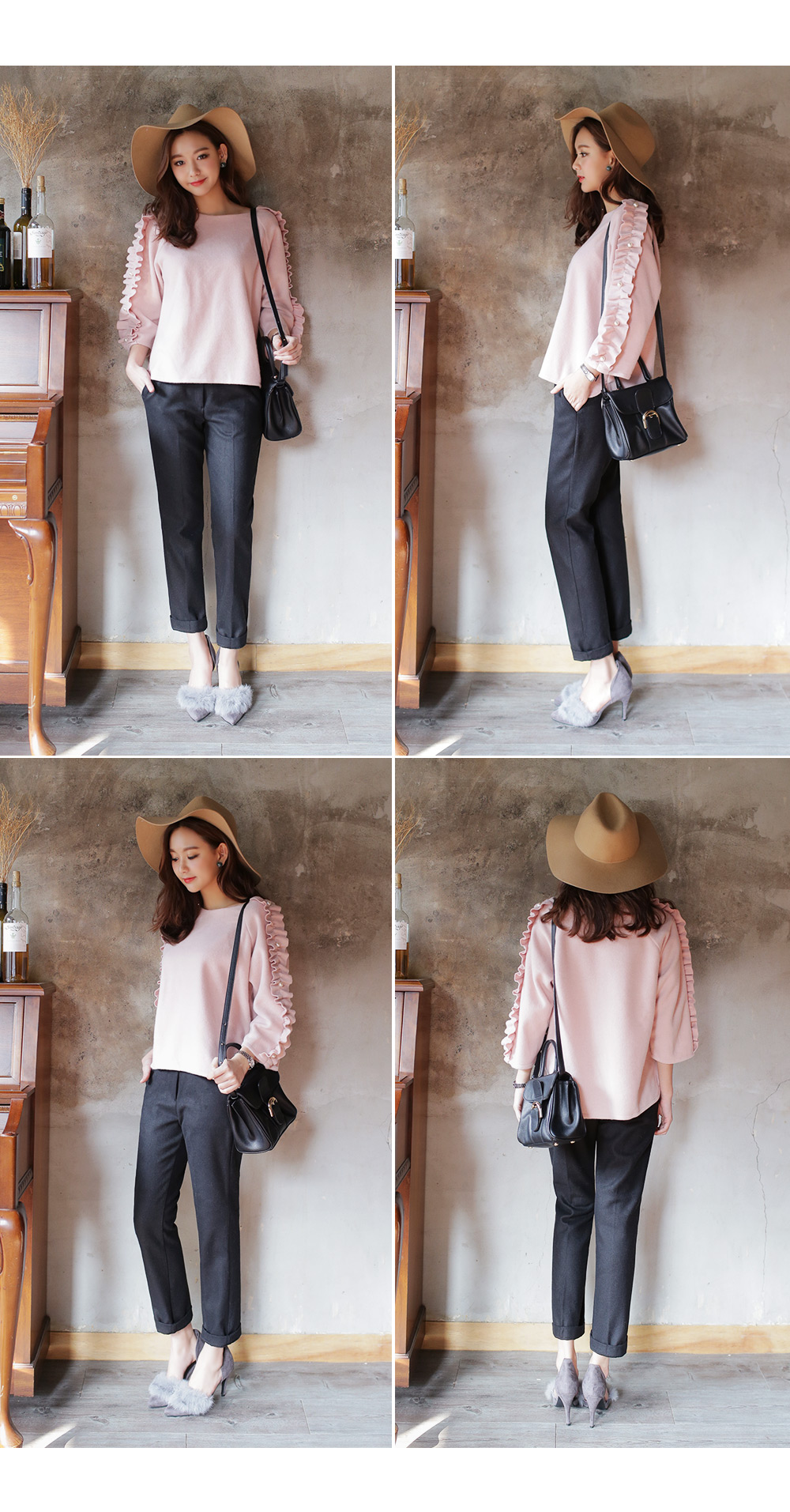 <font color=red><b>**雑誌sweet2月号掲載**</b></font>フリル&パールポイントクルーネックプルオーバー・全3色 | DHOLIC | 詳細画像6