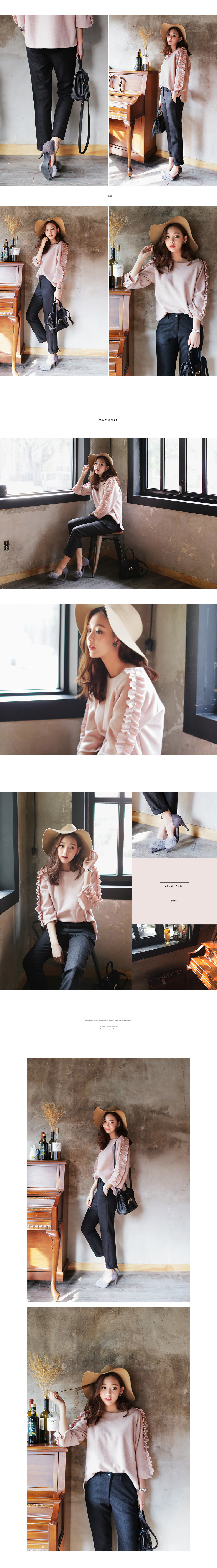 <font color=red><b>**雑誌sweet2月号掲載**</b></font>フリル&パールポイントクルーネックプルオーバー・全3色 | DHOLIC | 詳細画像3