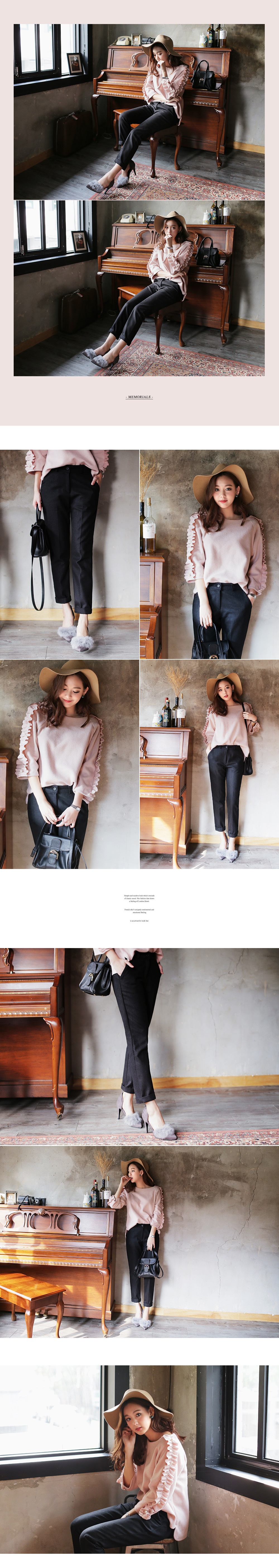 <font color=red><b>**雑誌sweet2月号掲載**</b></font>フリル&パールポイントクルーネックプルオーバー・全3色 | DHOLIC | 詳細画像4