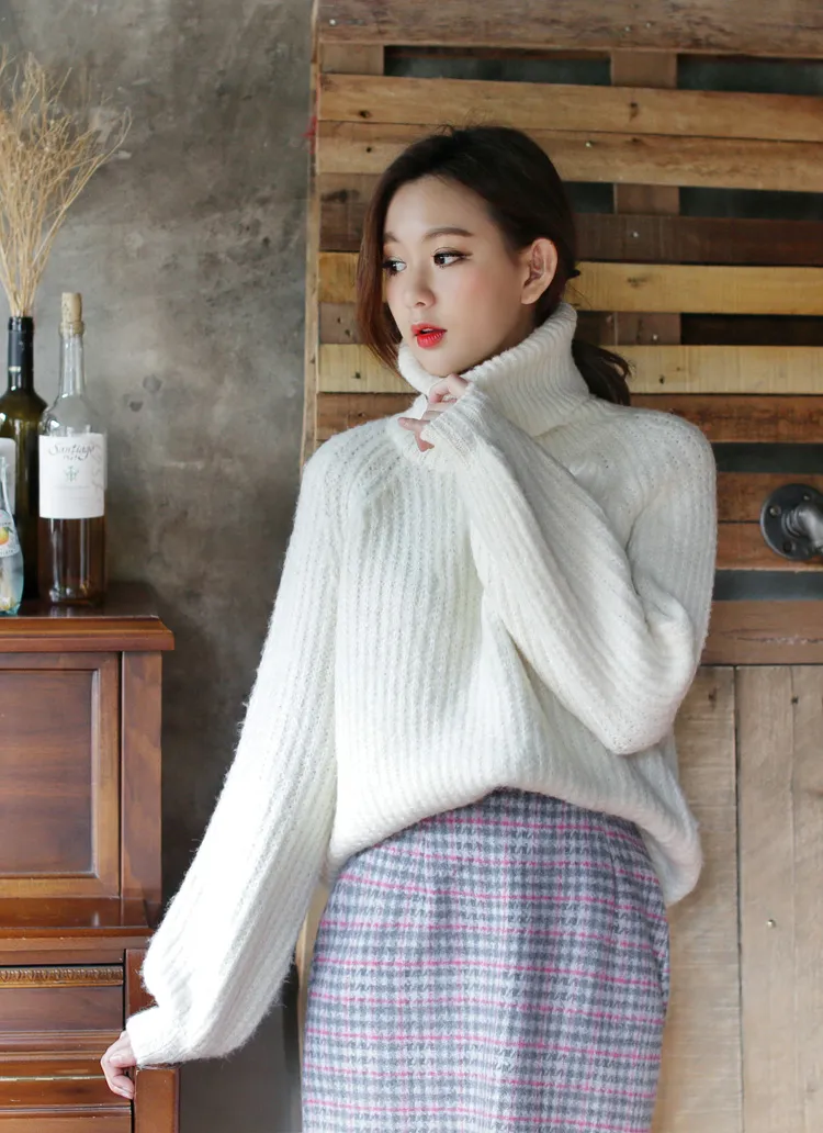 ゆるリブニットラグランスリーブタートルネックプルオーバー・全3色 | DHOLIC | 詳細画像1