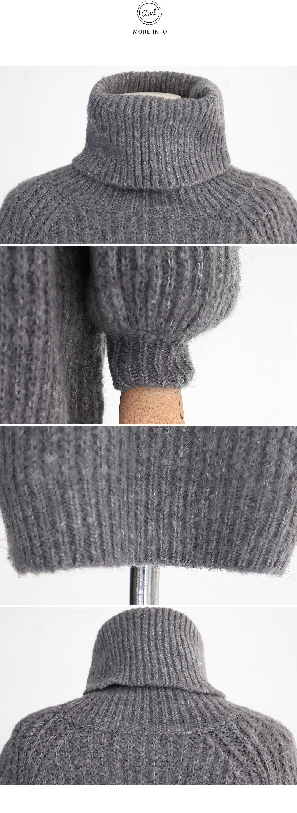 ゆるリブニットラグランスリーブタートルネックプルオーバー・全3色 | DHOLIC | 詳細画像11