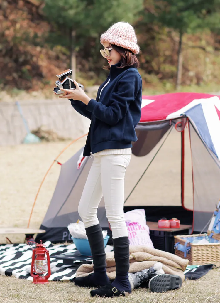 ジップアップハイネックフリースジャケット・全6色 | DHOLIC | 詳細画像1