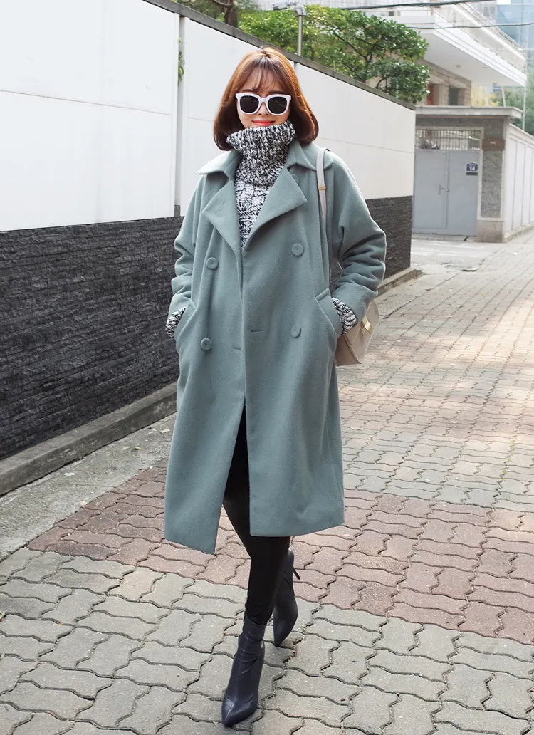 ダブルボタンラグランロングコート・全2色 | DHOLIC | 詳細画像1