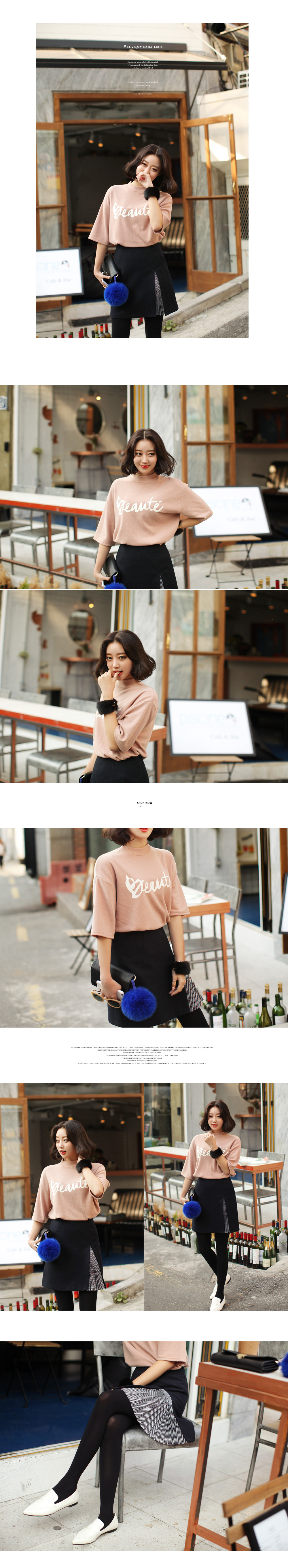 モックネックオーバーサイズロゴTシャツ・全4色 | DHOLIC | 詳細画像2