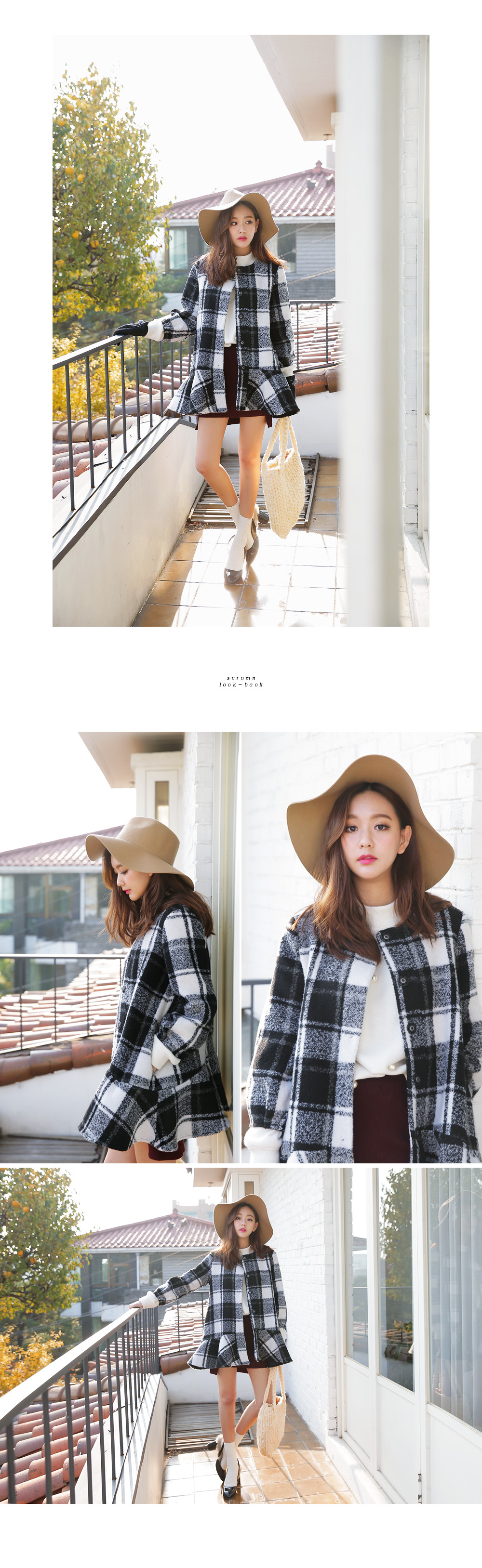 フレアヘムノーカラーチェックコート・全2色 | DHOLIC | 詳細画像2