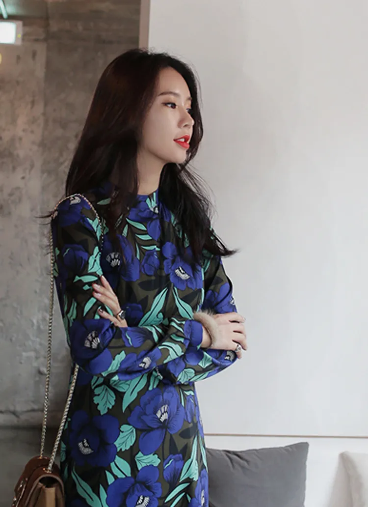 フローラルプリントロングワンピース・全2色 | DHOLIC | 詳細画像1