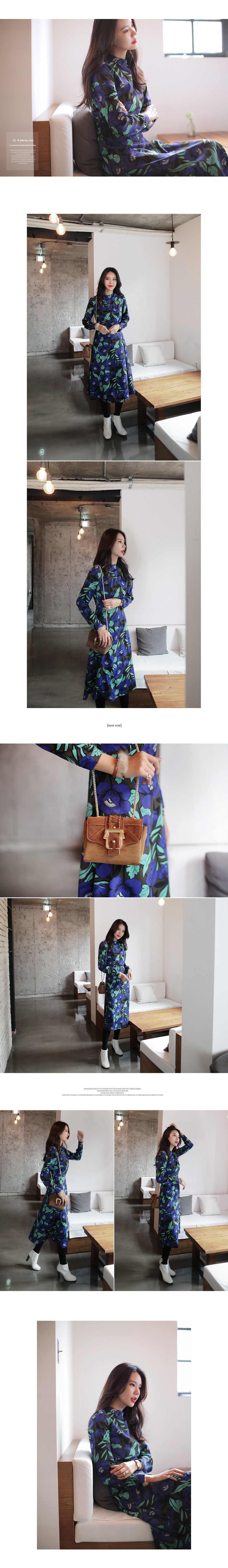 フローラルプリントロングワンピース・全2色 | DHOLIC | 詳細画像2