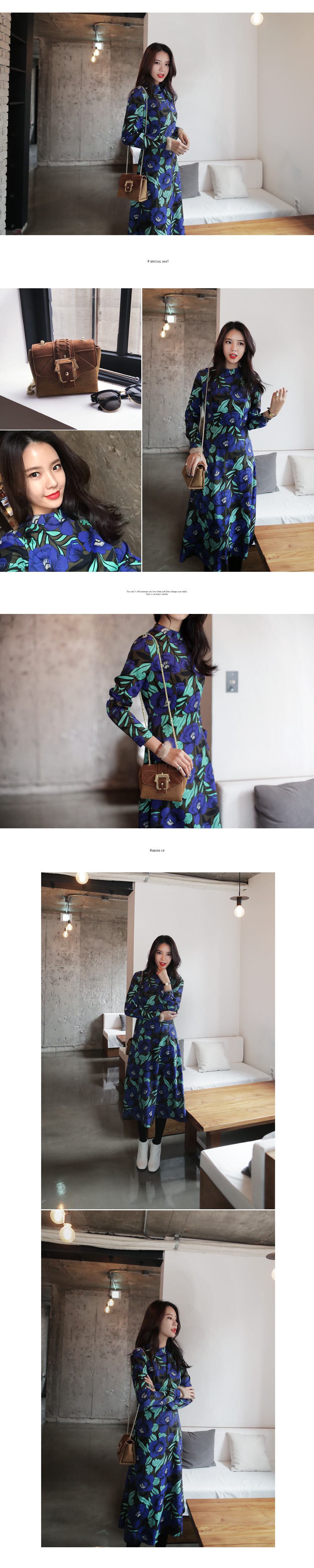 フローラルプリントロングワンピース・全2色 | DHOLIC | 詳細画像3