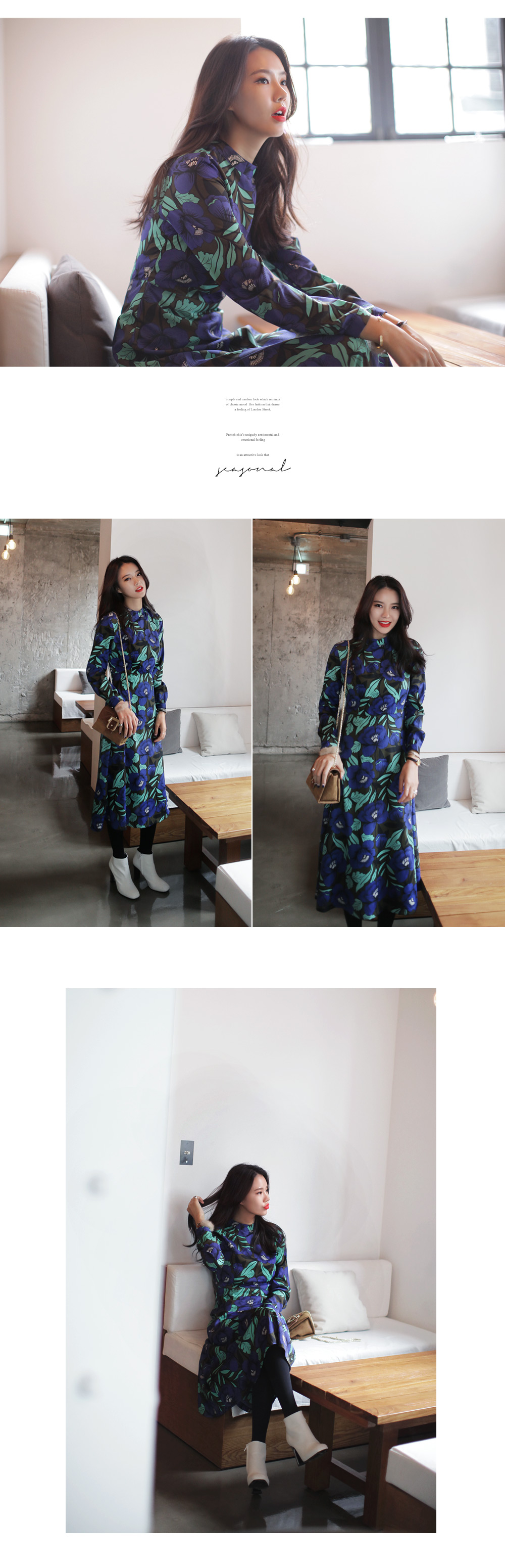 フローラルプリントロングワンピース・全2色 | DHOLIC | 詳細画像7