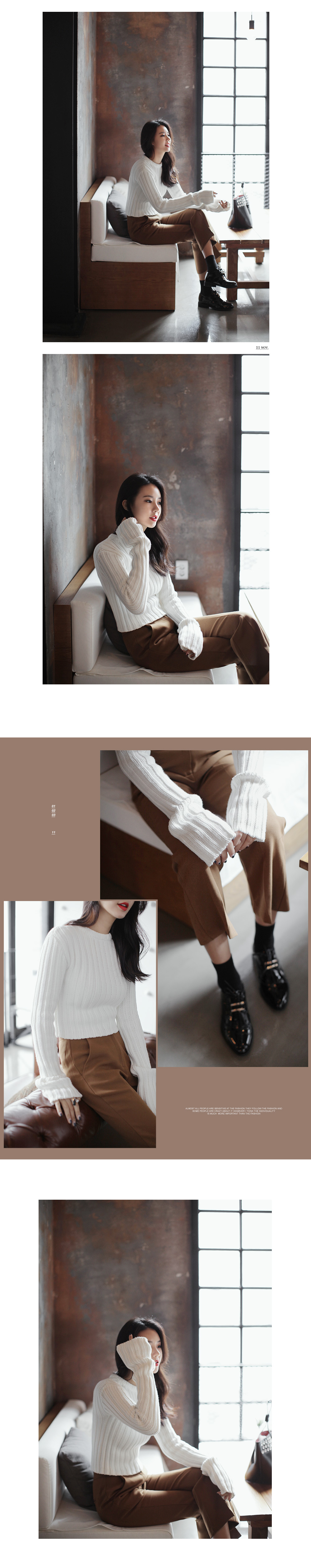 <font color=red><b>**雑誌JELLY2月号掲載**</b></font>ロングスリーブクロップドニットプルオーバー・全6色 | DHOLIC | 詳細画像2