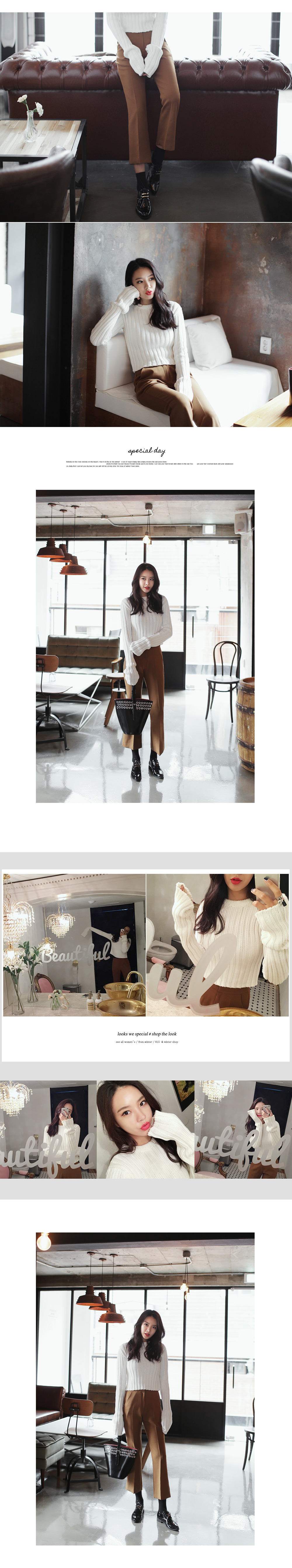 <font color=red><b>**雑誌JELLY2月号掲載**</b></font>ロングスリーブクロップドニットプルオーバー・全6色 | DHOLIC | 詳細画像3