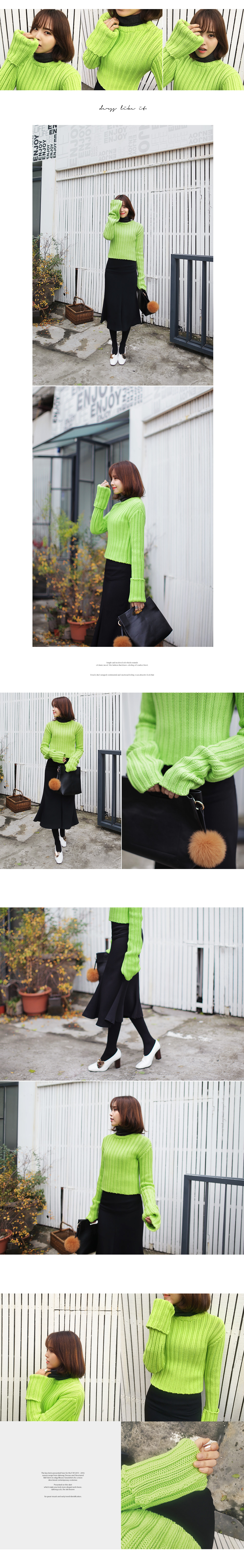 <font color=red><b>**雑誌JELLY2月号掲載**</b></font>ロングスリーブクロップドニットプルオーバー・全6色 | DHOLIC | 詳細画像9