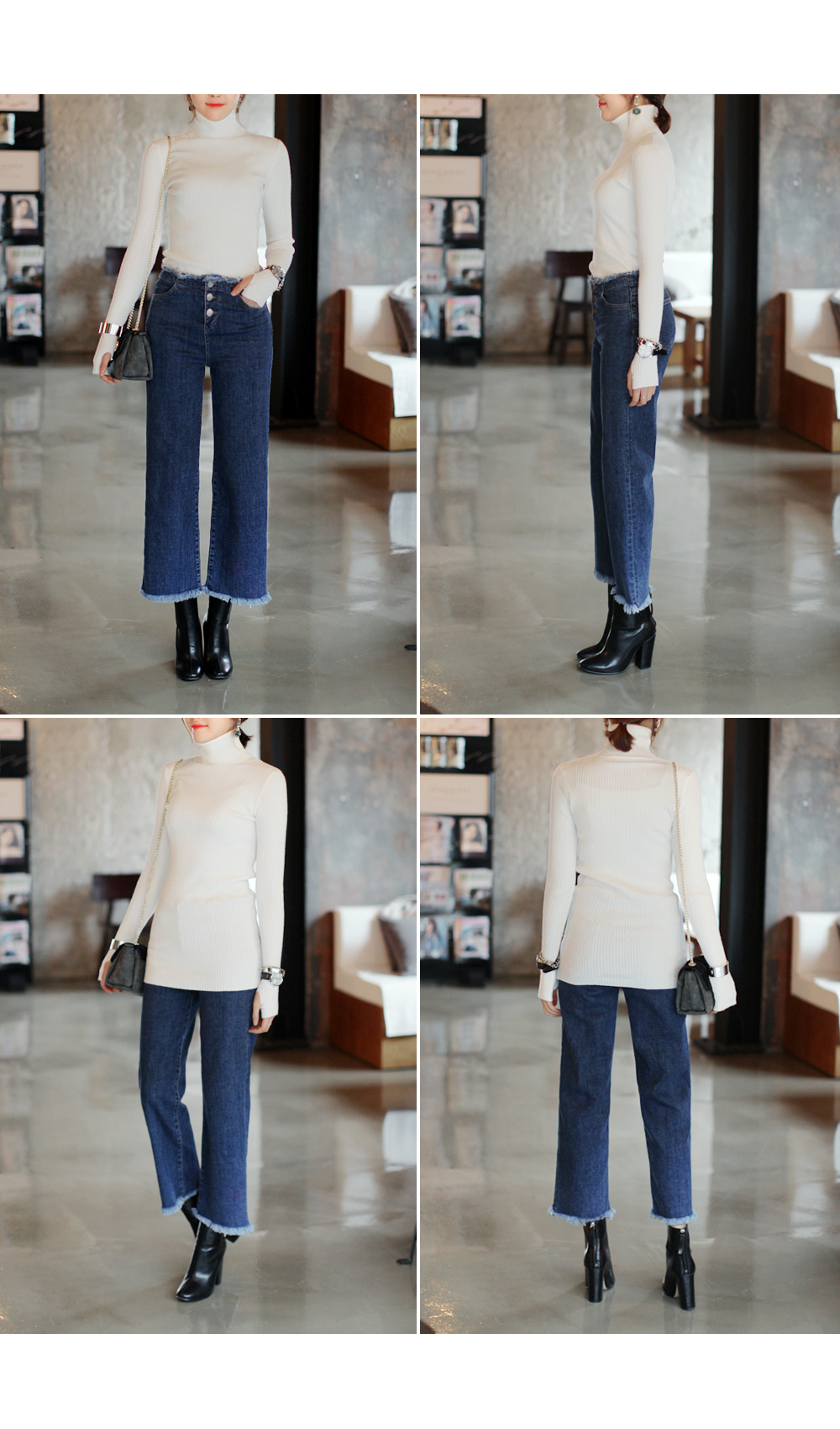 フリンジディテールクロップドストレートパンツ・全4色 | DHOLIC | 詳細画像22