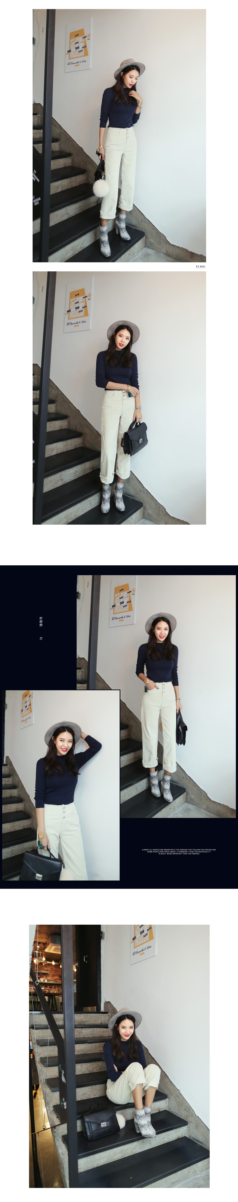 フリンジディテールクロップドストレートパンツ・全4色 | DHOLIC | 詳細画像13