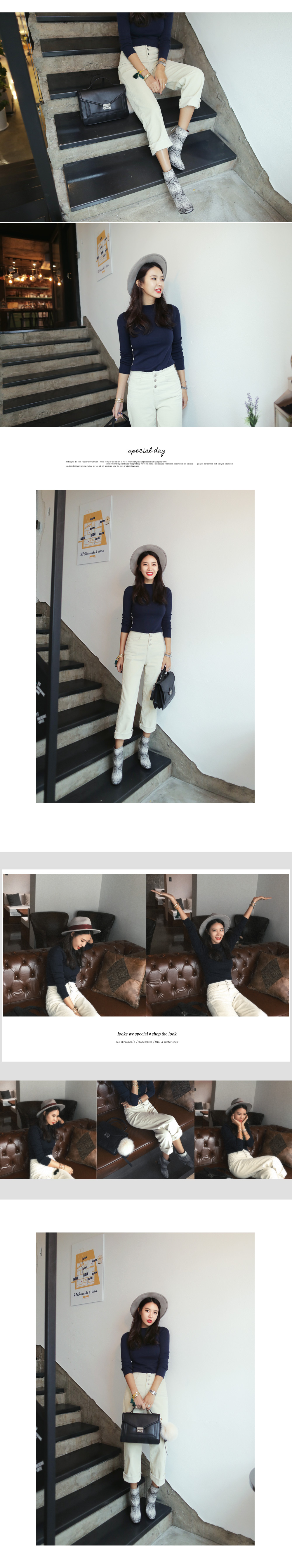 フリンジディテールクロップドストレートパンツ・全4色 | DHOLIC | 詳細画像15