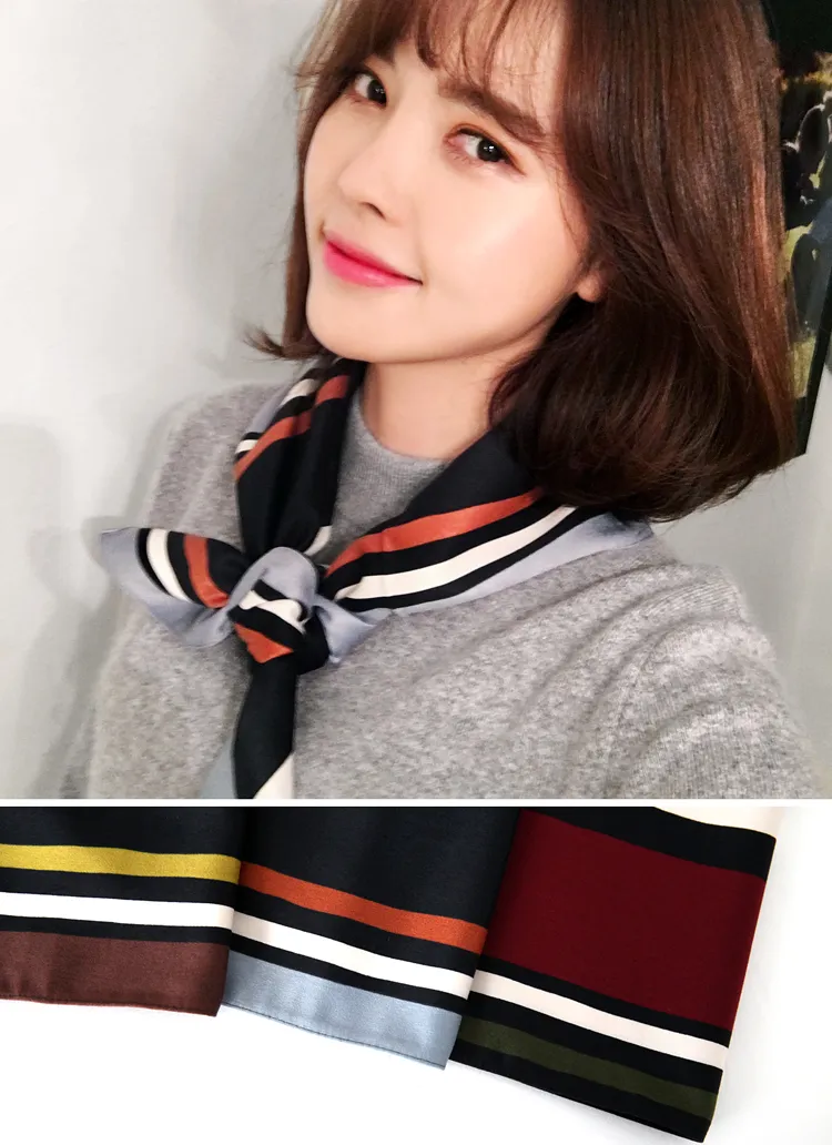 <font color=red><b>**雑誌Scawaii!4月号・3月号/mer3月号/mina3月号/S Cawaii!2月号掲載**</b></font>コントラストストライプスカーフ・全3色 | DHOLIC | 詳細画像1