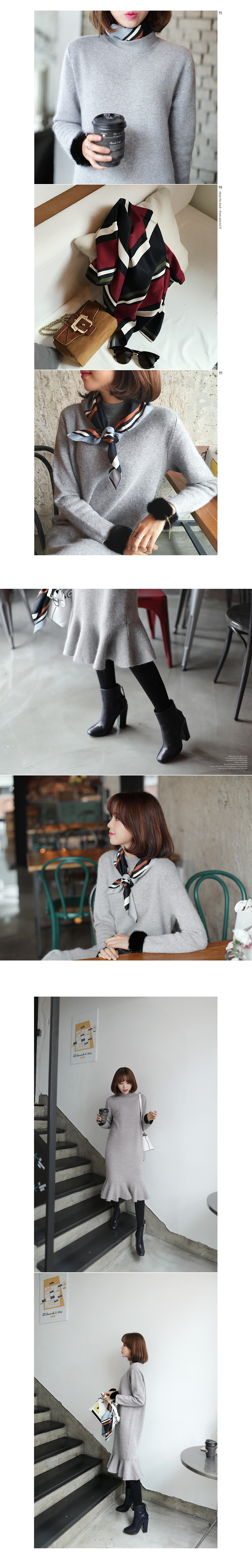 <font color=red><b>**雑誌Scawaii!4月号・3月号/mer3月号/mina3月号/S Cawaii!2月号掲載**</b></font>コントラストストライプスカーフ・全3色 | DHOLIC | 詳細画像2